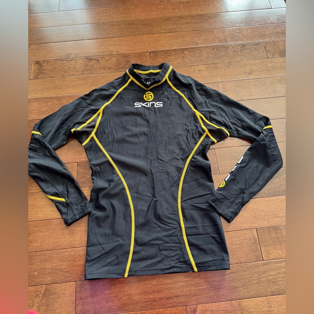 Skins Mens Black Long Sleeve Compression Top Size Medium